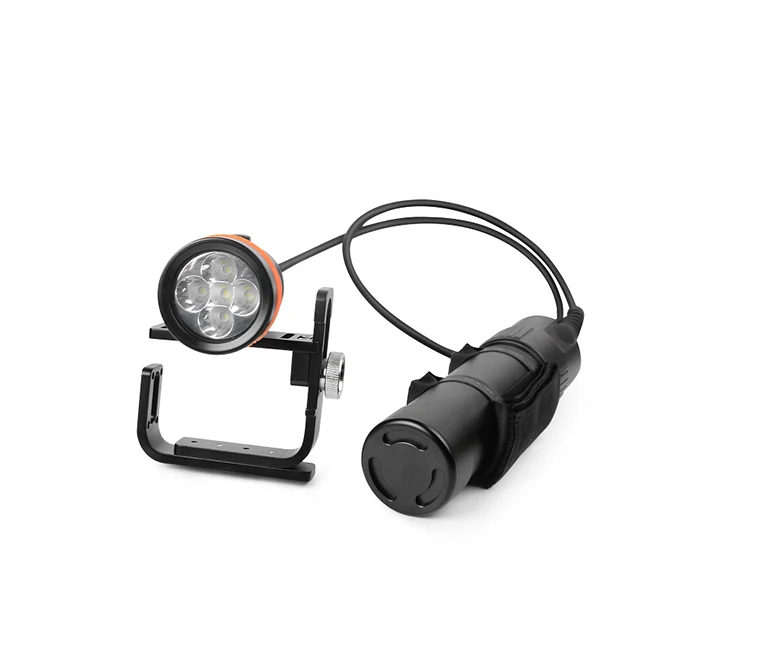 OrcaTorch D630 V2.0 ,a perfect canister dive light for technical diving activities, 90°~180° angle adjustable cable