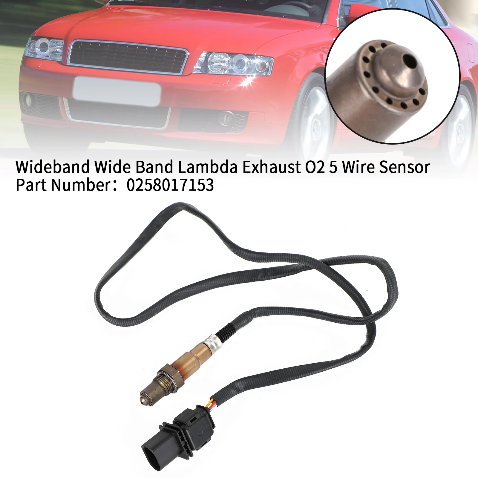 Artudatech Upstream Lambda 02 Sensor 0258017153 5-Wire For Audi A3 A4 A5 A8 Q3 Q5 TT 07-14 Car Accessories