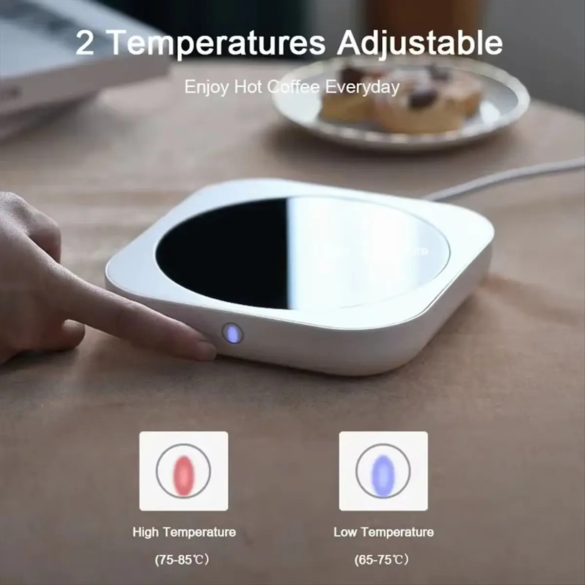 2026 Trend Electric Coffee Mugs Warmer for Milk, Tea, Teapot - 80°C Heating Plate, Ideal for Home & Desk Use EU Plug
