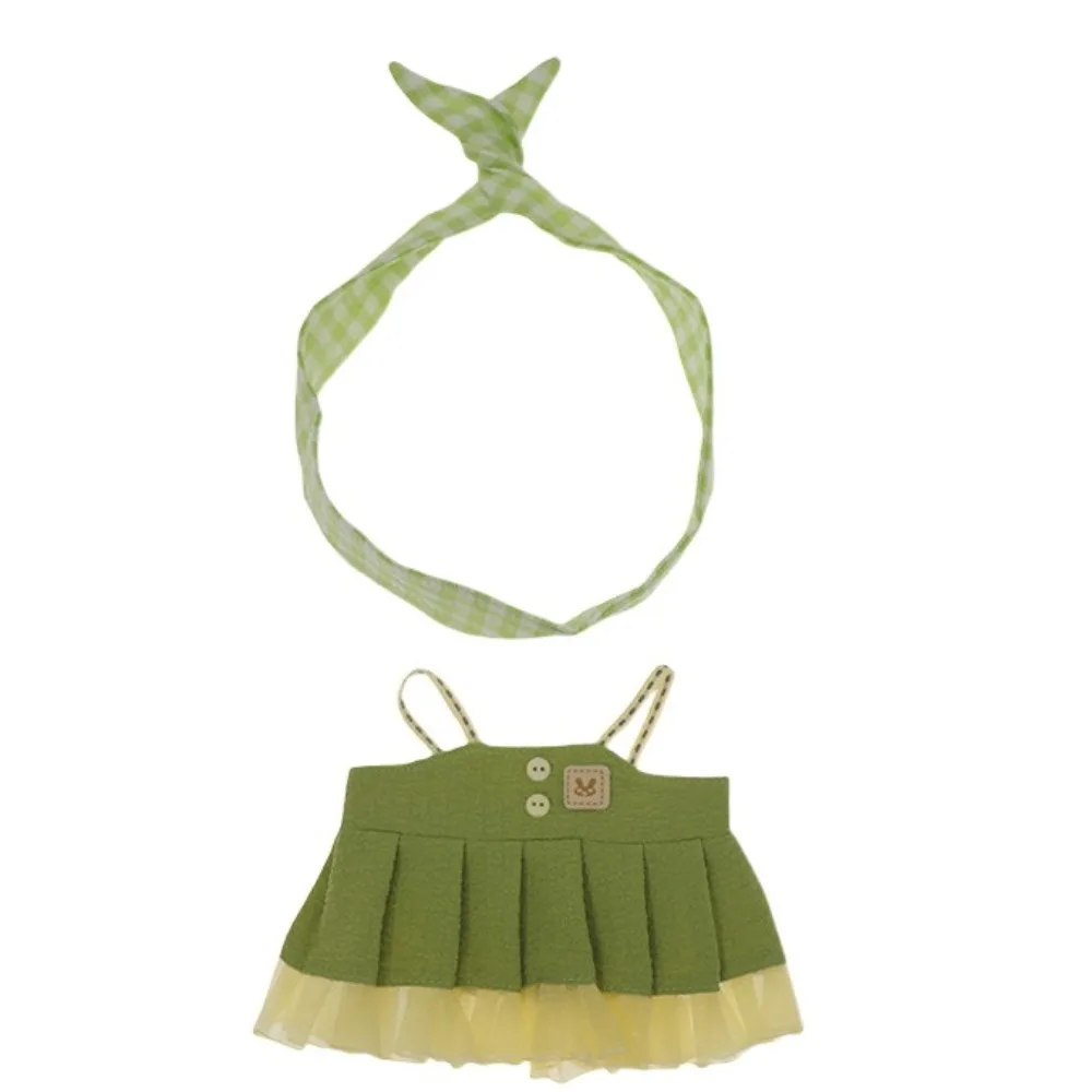 

Strap Dress 20cm Cotton Doll Clothes Bow Hair Band Skirt Cotton Doll's Dress Outfit Mini Plush Doll Clothes Doll Accessories