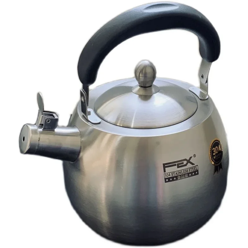 Thick Durable 304 Stainless Steel Tea Kettle with Whistle and Heat Resistant Handle Suitable for Gas Open Flames