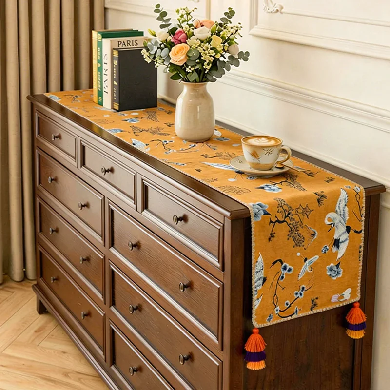 Simple Jacquard Table Runner TV Cabinet Cover Cloth Household Dining Table Long Tablecloth Party Decoration Long Tea Tablecloth