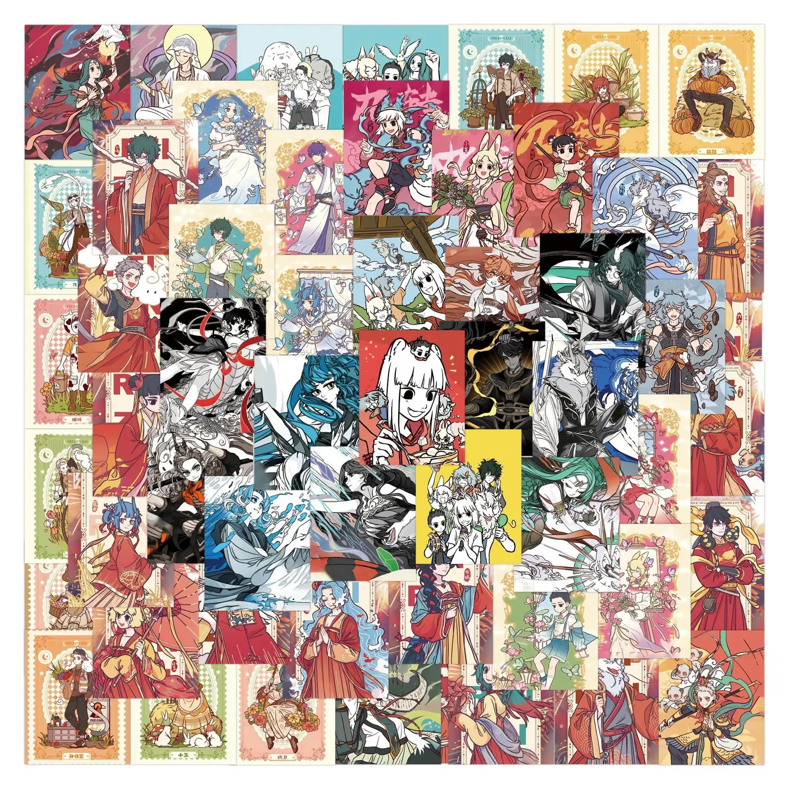 

10/30/64Pcs New Unhuman Personalized Graffiti Stickers DIY Guitar Refrigerator Phone Water Cup Skateboard Waterproof Sticker