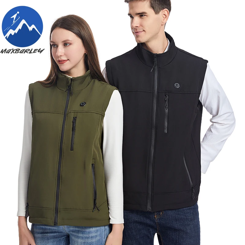 Winter 9 Zone Heated Vest Men Women USB Electric Self Heating Sleeveless Coat Hiking Camping Ski Soft Shell Waterproof Waistcoat