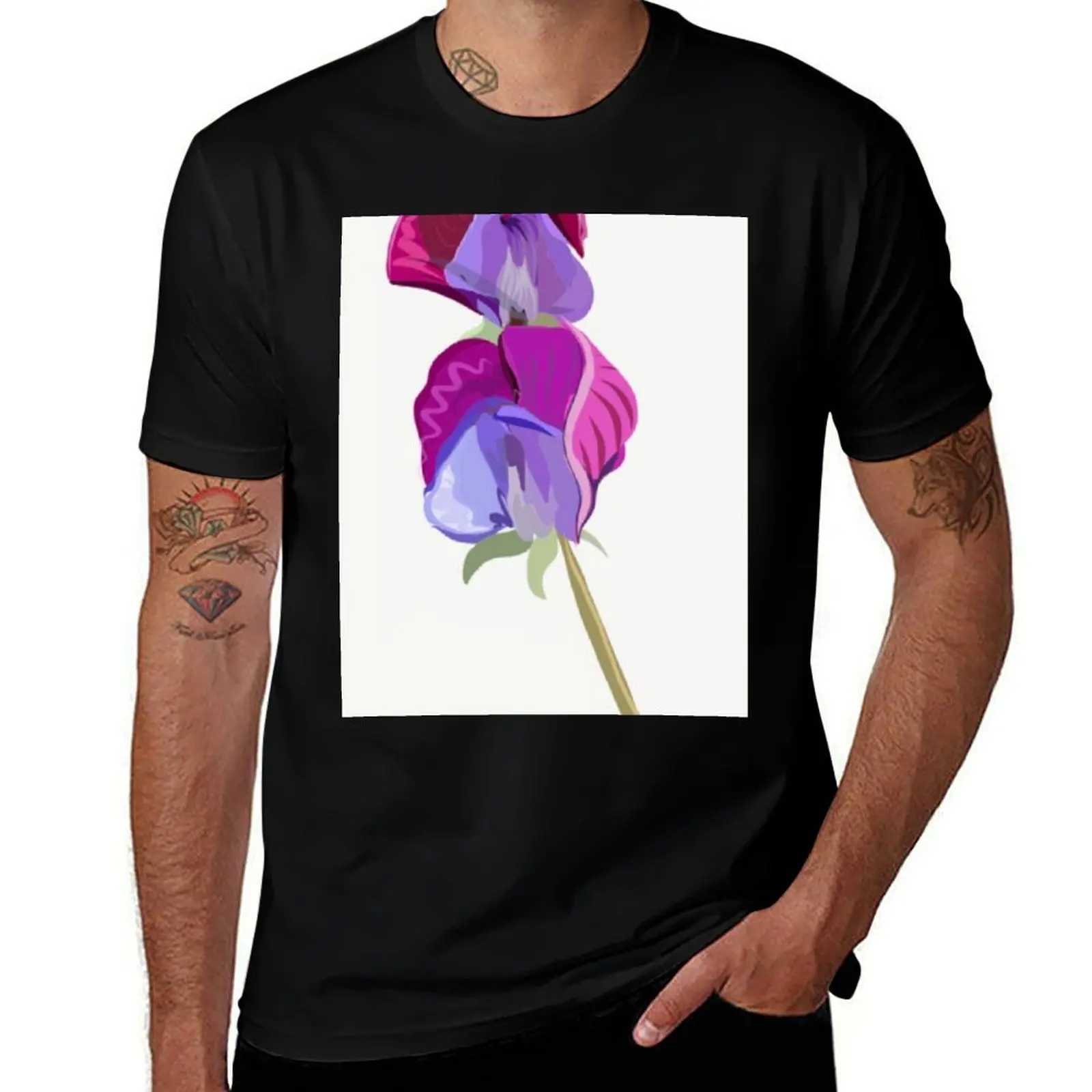 

Sweetpea Illustration T-Shirt oversizeds vintage t shirts graphic t shirt vintage anime tshirt mens clothes