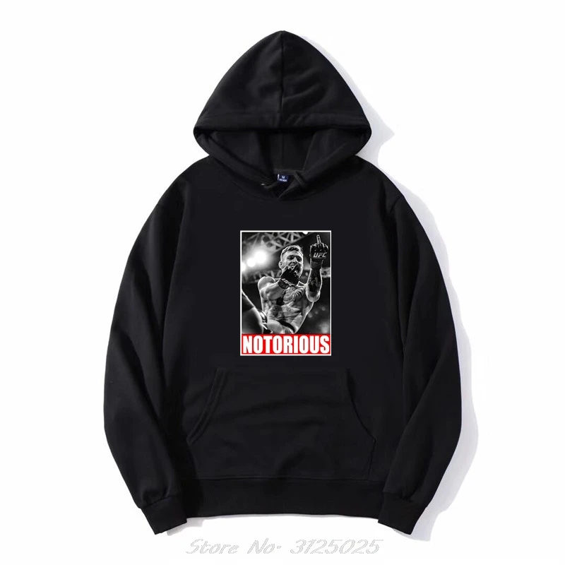 Conor McGregor Notorious Men Fan Hoodie Funny Design Black Fashion Casual Hoody Jacket Cool Homme Funny Pullover Sweatshirt