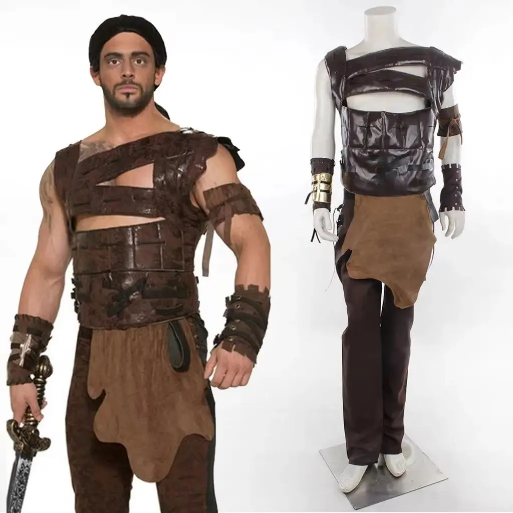 

Khal Drogo Cosplay Costume Men's Vintage Top Pants Full Set Halloween Carnival Party Disguise Battle Uniform Suit
