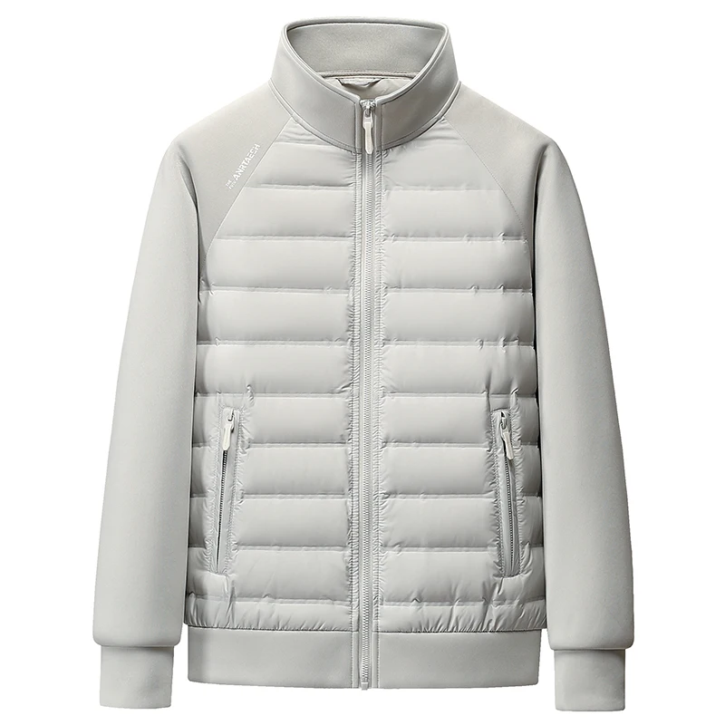 

High-quality winter new style 90 white duck down stand-up collar light and thin spliced down jacket for both men and women