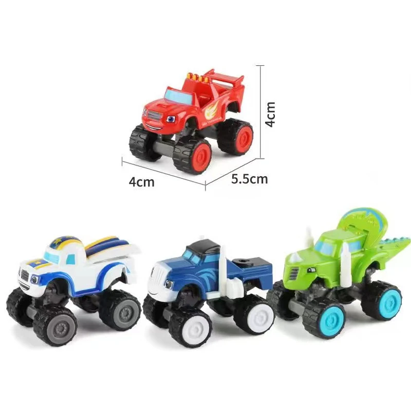 Blaze Monster Machines Anime Figure Plastic/Alloy Deformed Robot 4PCS Glissade Car Toy Model Kids Toys Children Christmas Gifts