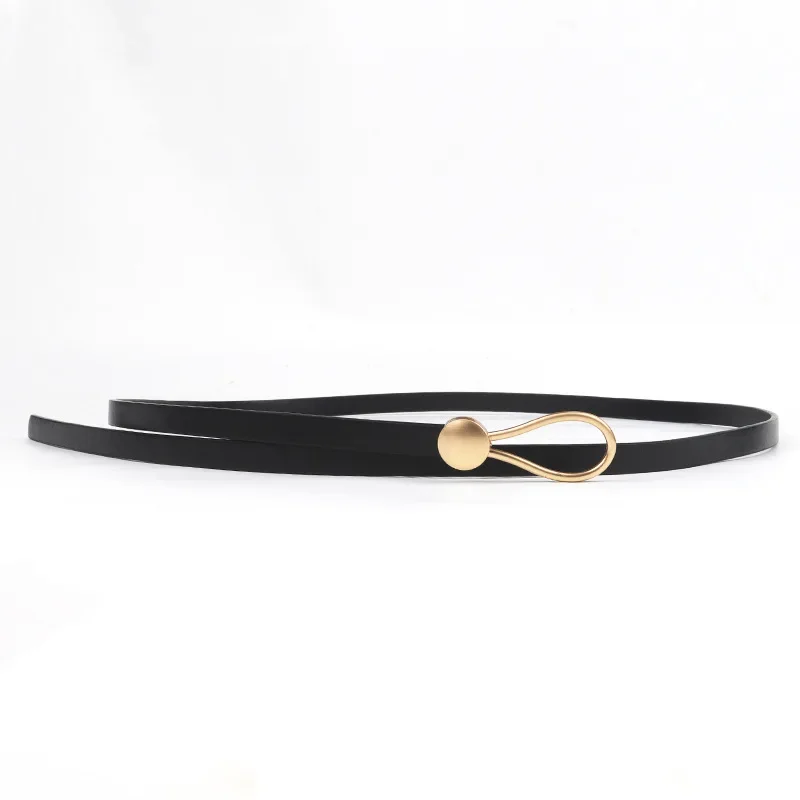 

Adjustable PU Leather Ladies Dress Belts Skinny Thin Women Waist Belts Strap Gold Color Buckle Female Belts 남성골프벨트