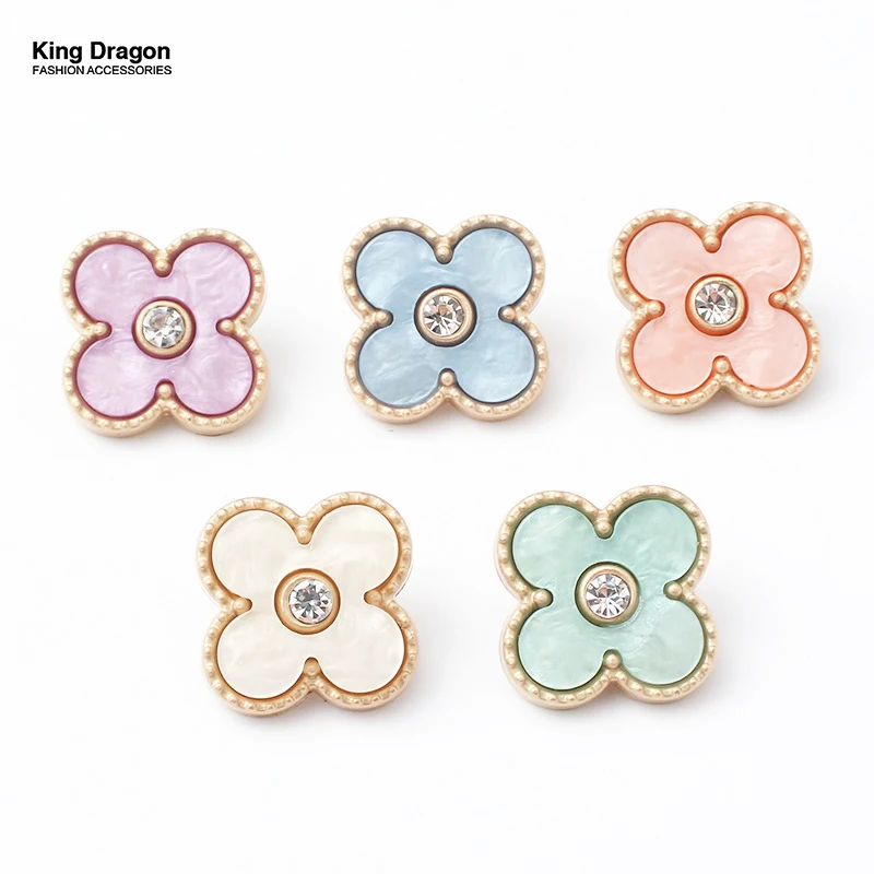 New Arrival 6PCS Rhinestone Gold Metal Buttons For Clothes Coat Cardigan Sweater Sew Needlework KD870-1