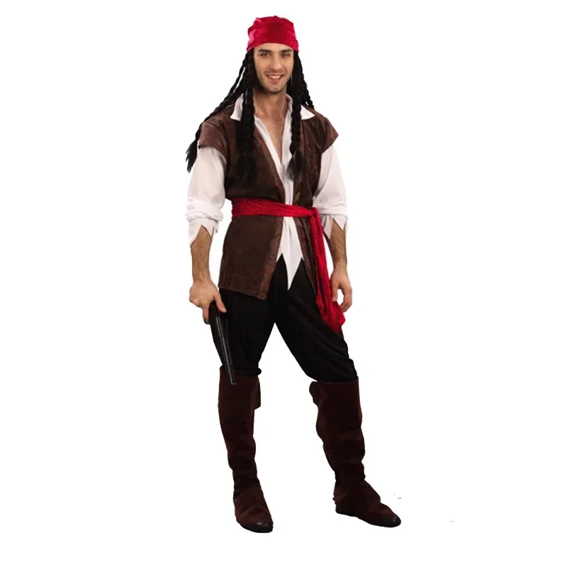 A Captain Jack Sparrow Costume Adult Men Women Pirate Pirates of the Caribbean Cosplay Female Male Female Carnival Halloween Sex