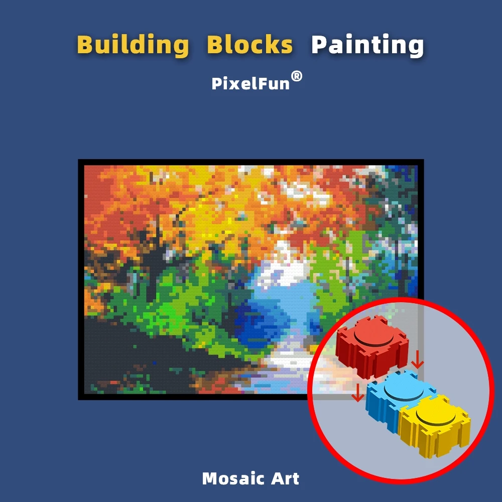 Diy Building Blocks Painting Beautiful Forest With A Road Mosaic Pixel Art Photo Custom Home Decor Gift for Kids And Adults Toys