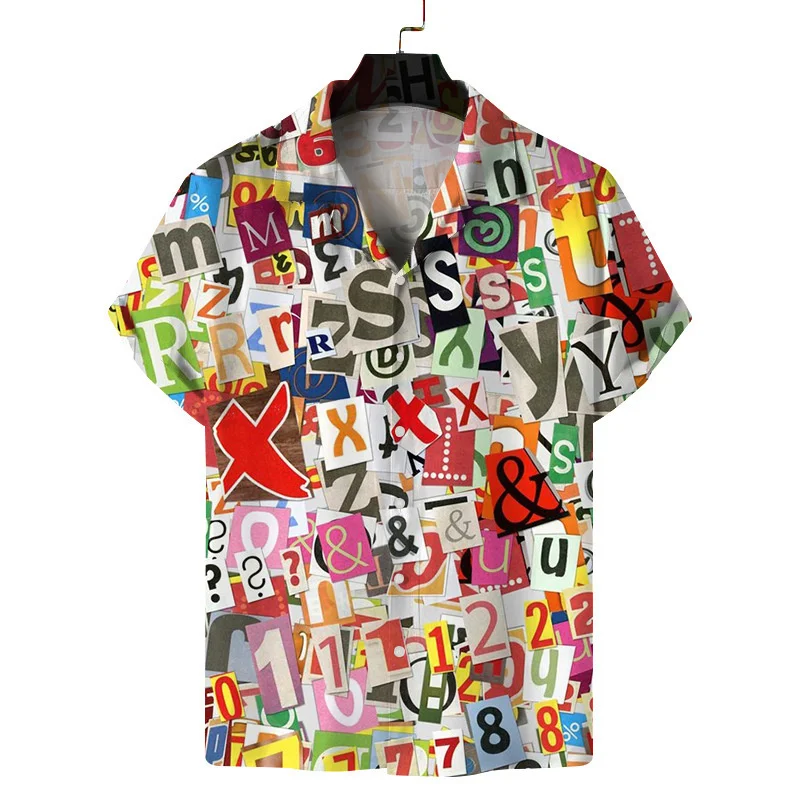 

Graffiti Painting Shirt For Men Summer 3d Print Short Sleeve Personality Street Button Lapel Blouse Tops Oversized T Shirts