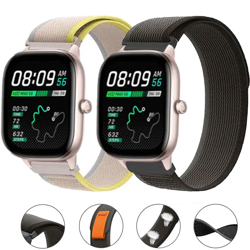 Trail Loop Band For Amazfit GTR 3 Pro/GTR 2 3 4 20mm 22mm Nylon Strap For Amazfit GTS 2 4 Mini/GTS 3/GTS 2/GTS 2e /Bip S-U lite