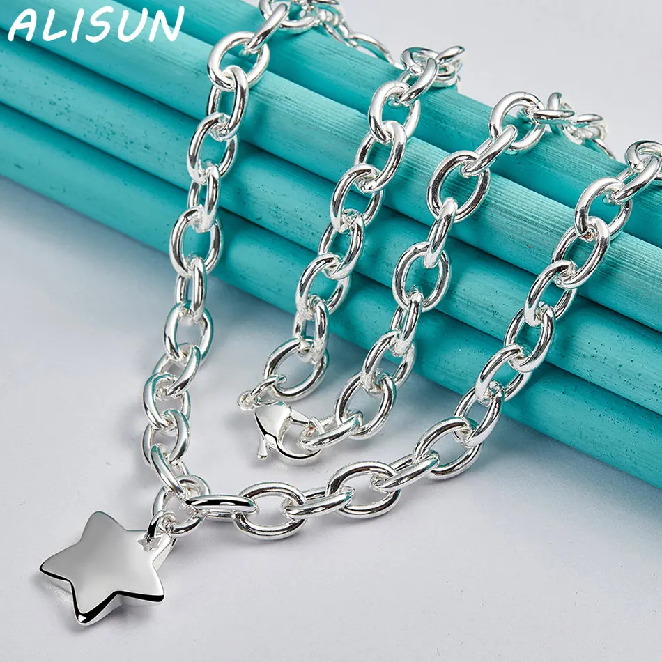 925 Sterling Silver Necklaces Star Pendant Necklace 18 inch Woman Man Fine Jewelry Gifts Personality Fashion Trend Accessories