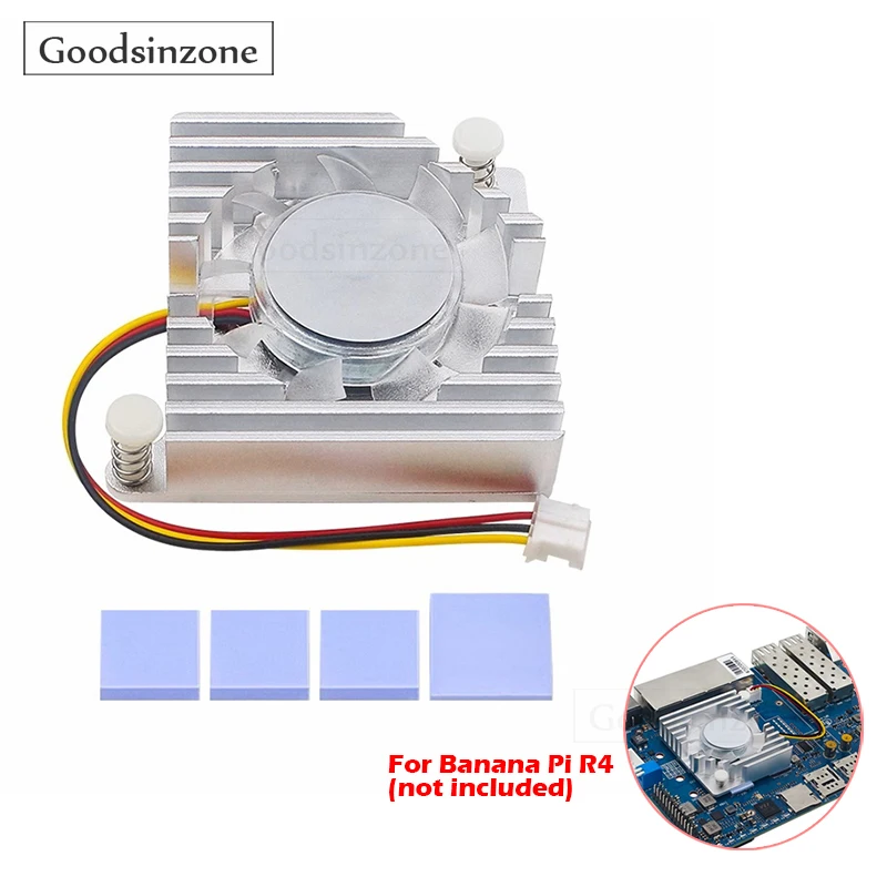 

Cooling Fan with Heatsink Kit for Banana Pi R4, PWM Fan Heat Sink for Banana Pi R4 Motherboard (Not included)