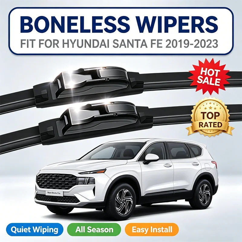 For Hyundai Santa Fe TM 2019-2023 Car Front Windshield Wiper Blades 1 Pair Set Quiet Streak-Free Complete Replacement Kit Auto A