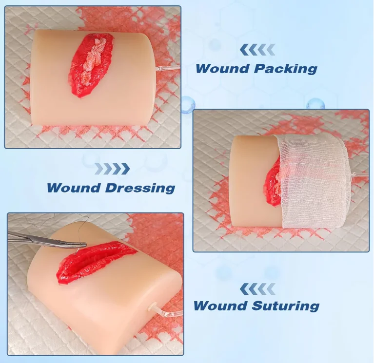 2Pcs Wound Packing Task Trainer,Stop The Bleed Training Kit,Bleeding Control Kit Trainer,, Trainer for Education view 4