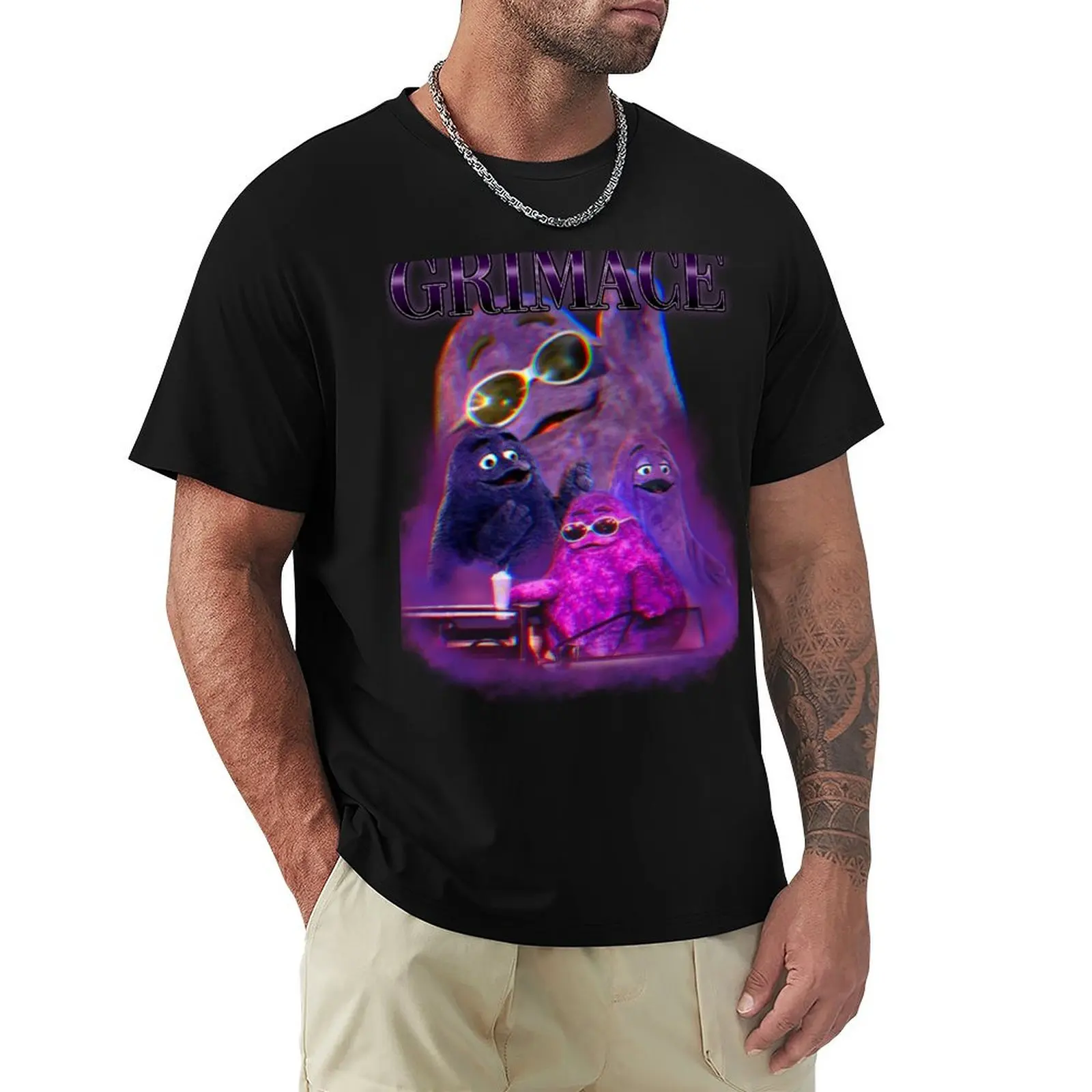 

Grimace Vintage Tribute shirt T-Shirt boys animal print anime tshirt Men's t-shirt