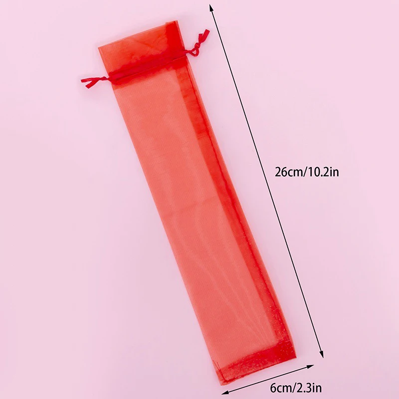 10PCS Drawstring Organza Bags Folding Fan Pocket Bag Folding Hand Fan Pouch For Outdoor Wedding Party Favor Gift Bags view 6
