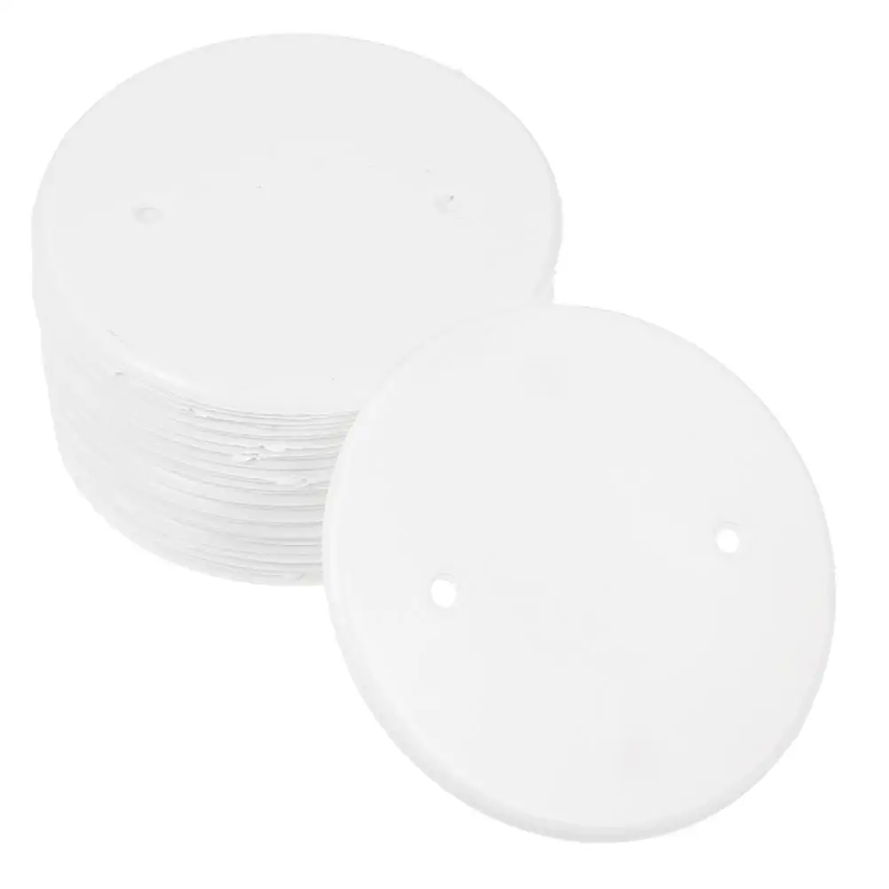 50pcs Blank Cover Round Outlet Plate White Ceiling Blank-Up Light Flat Fan Boxes PP Cable Organizer Easy