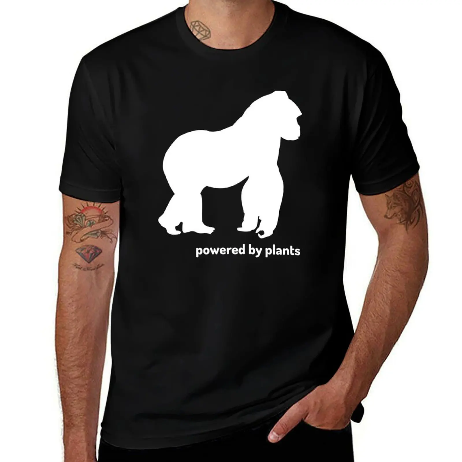 

designer t gorilla man powered T-Shirt by man t T-Shirt plants summer shirt tshirt shirt