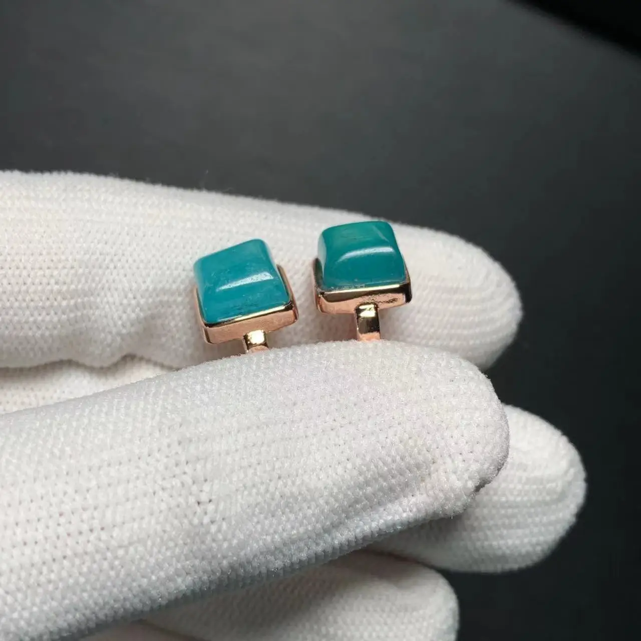 Square Natural Amazonite Hoop Earrings For Women 925 Silver Plated Simple Fine Jewelry Stone Gemstone Classic Style