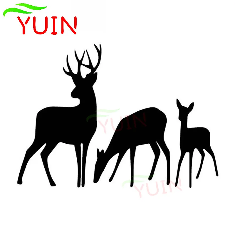 Creative Deer Family Cartoon Pattern Animal Car Sticker Fashion Auto Accessoriesdecal PVC Body Decoration Waterproof Stickers