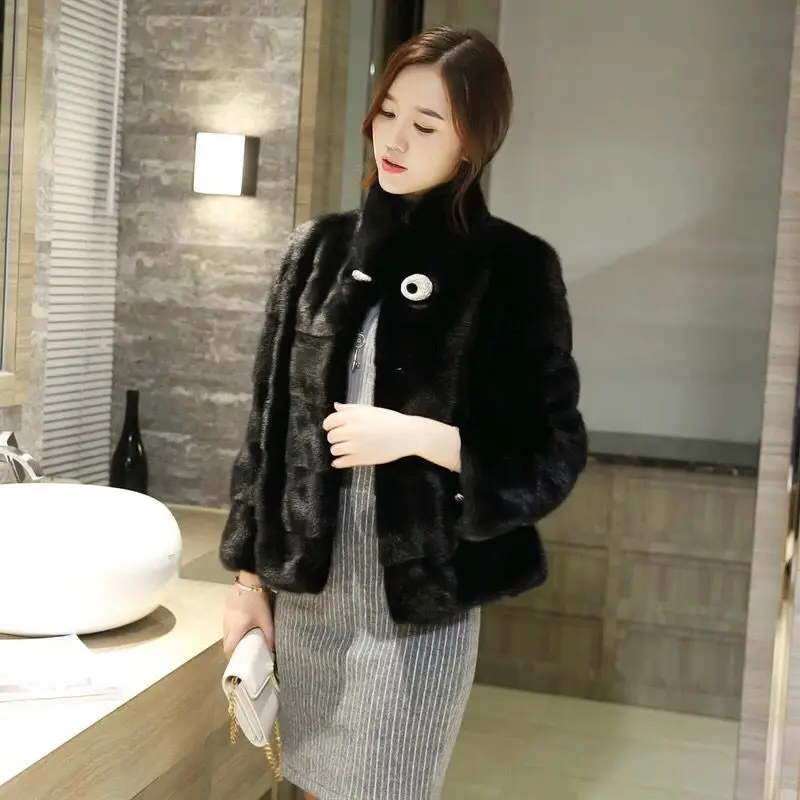 Real Mink Fur Jacket Natural Mink Jacket Ladies Short Mink Fur Jacket European Street Style Fashion Warm Casual good