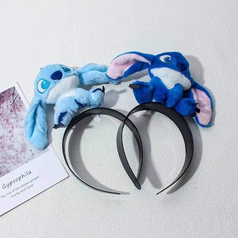 Disney Stitch Plush Doll Hair Hoop Cute Cartoon Anime Fashion Portable Stitch Hair Clip Haircut Wash Face Headband Holiday Gifts