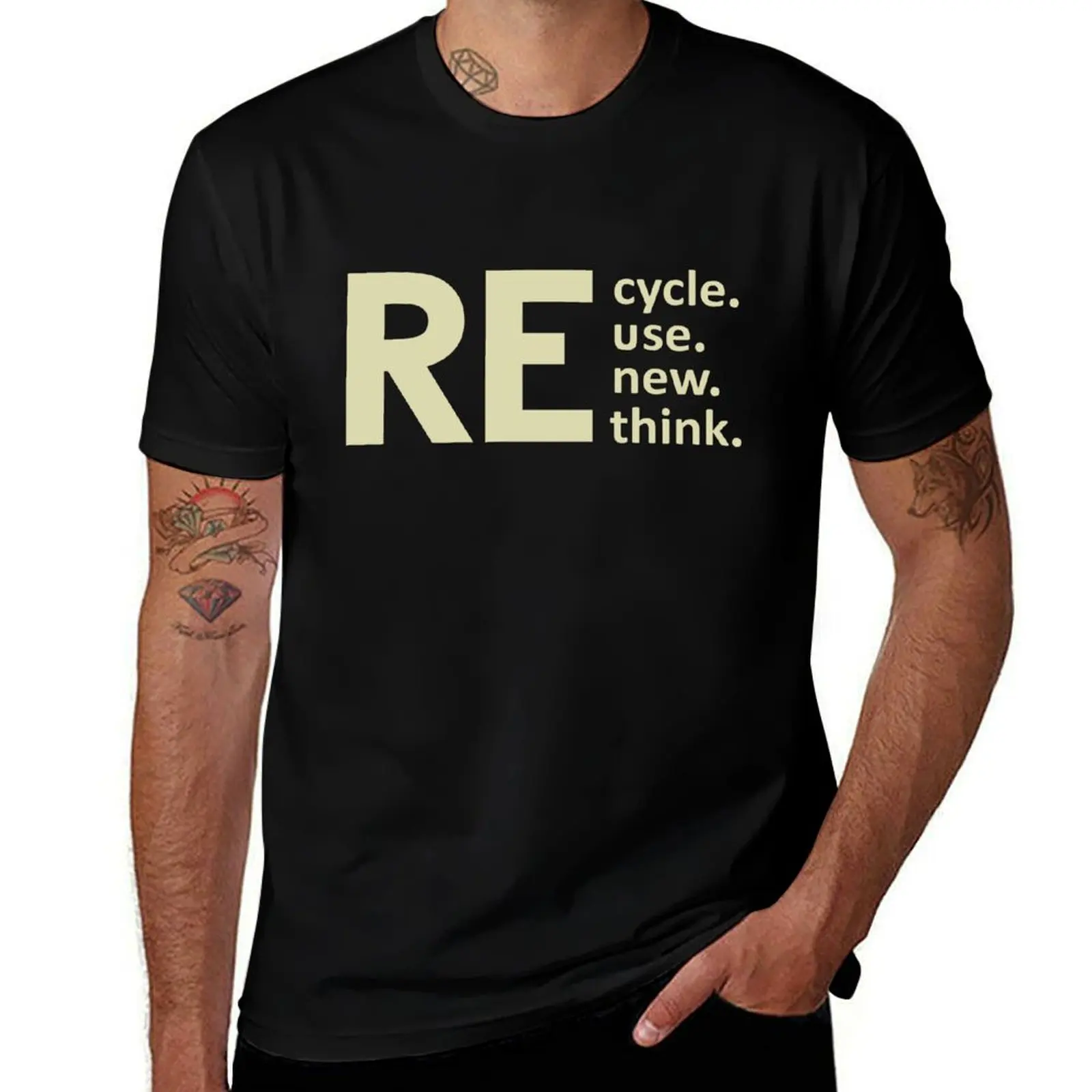 

recycle reuse renew rethink (Green) T-Shirt anime tshirt t shirt man luxury