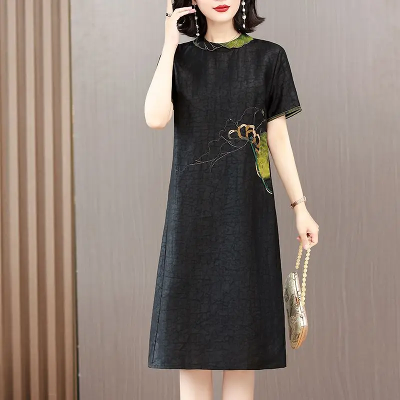 

High End Embroidered Loose Qipao Dress for Women Fashion Embroidered Fashion Dresses Chinese Retro Womens Clothing