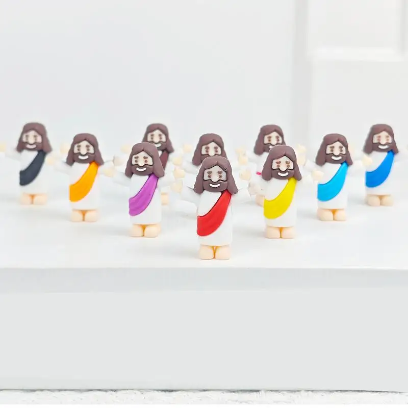 Мини-статуя Иисуса, пасхальное украшение, религиозная фигурка Иисуса, спаситель, крошечная кукла Иисуса, украшение для домашнего рабочего стола, пасхальные принадлежности