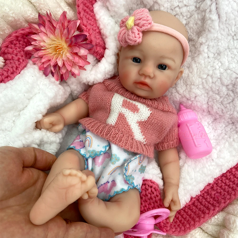 

12Inch Full Soft Silicone Reborn Baby Girl Lifelike Solid Silicone Body Washable Doll Realistic Details Birthday Christmas Gift