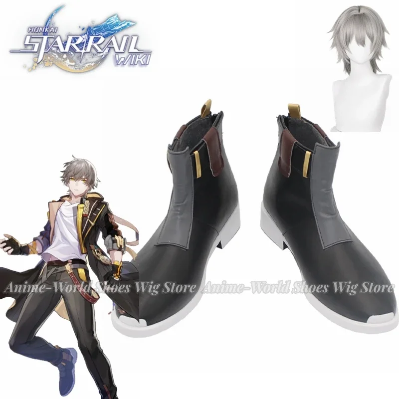 Jogo honkai star rail trailblazer caelus cosplay sapatos masculinos botas feitas sob encomenda trilha blazer halloween carnaval roleplay sapatos