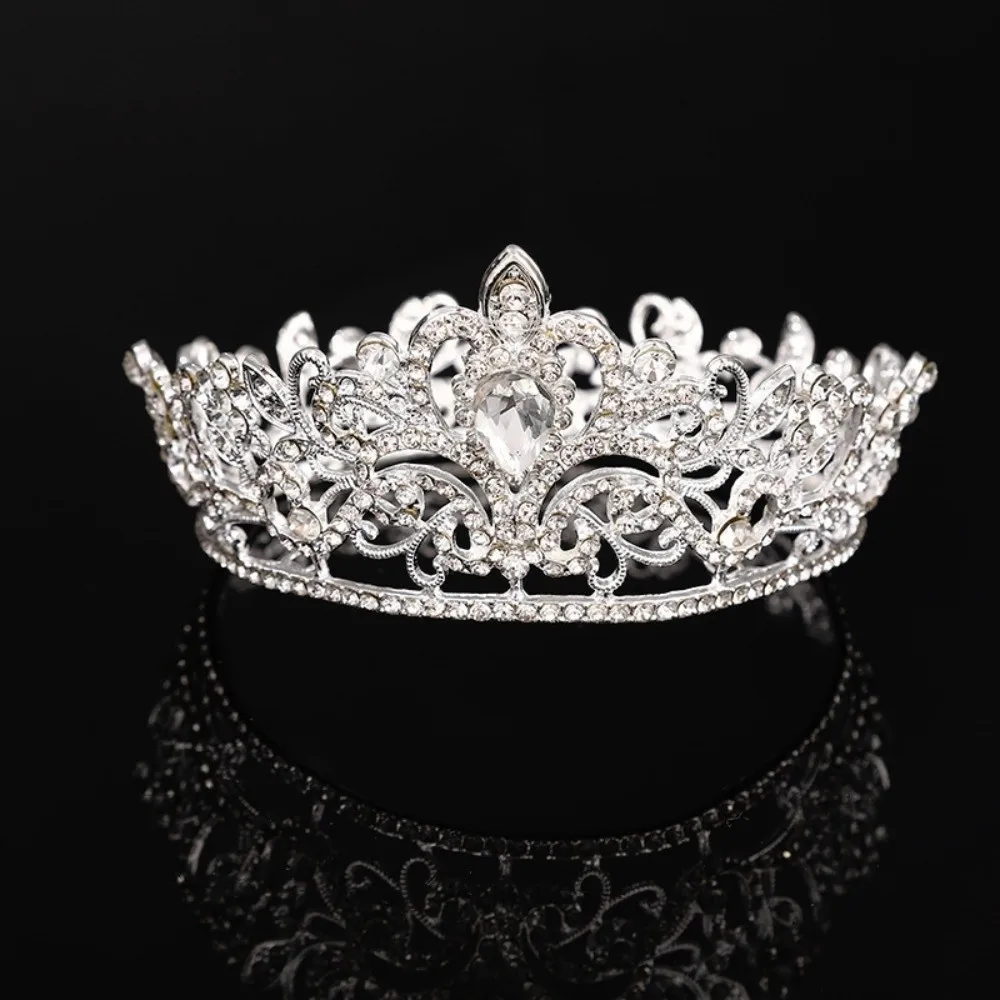 Trendy Vintage Baroque Crown Elegant Adjustable Queen Tiara Crown Shiny Headwear Ancient Greece Tiara Photography Props
