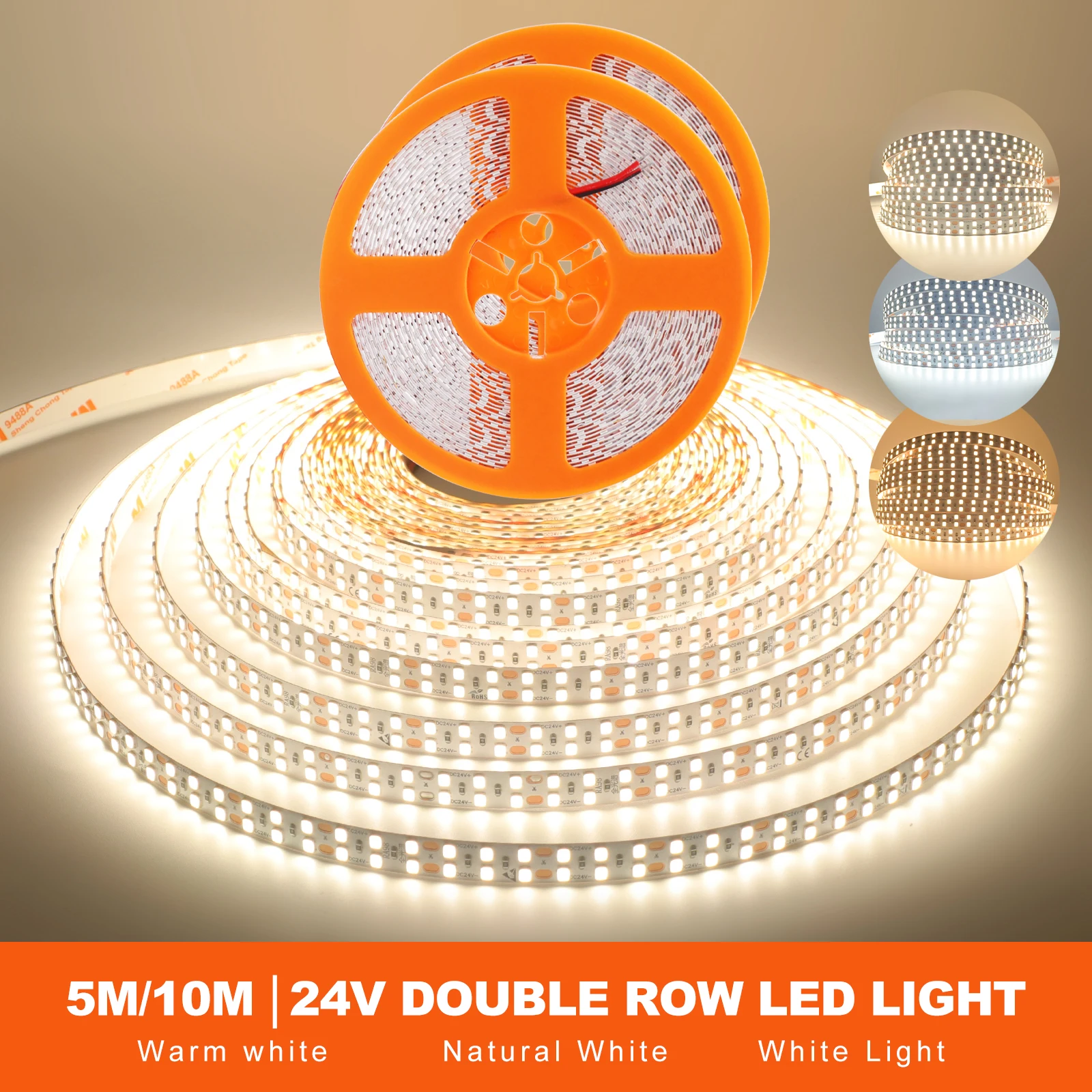 5M 10M DC24V 2835 Светодиодная лента RA98 Гибкая светодиодная лента 3000K 4000K 6000K 120LEDs 240LEDs/M Мягкая лампа для украшения дома