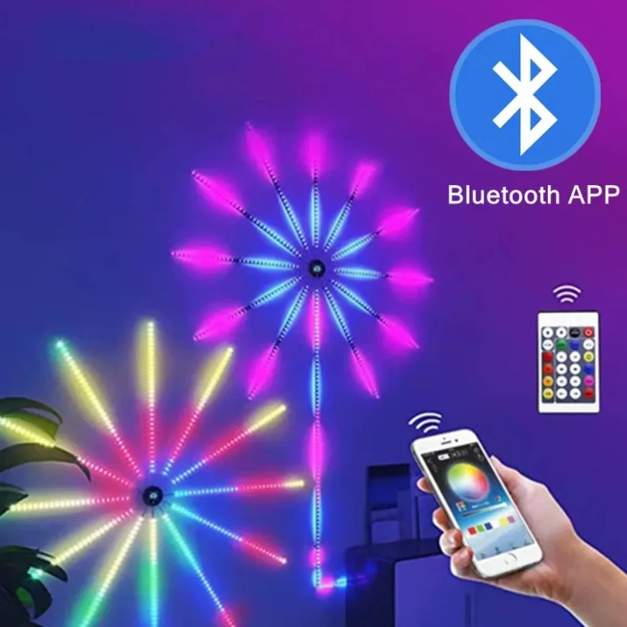 LED Strip Light Bluetooth APP Control RGBIC Firework USB 5V Neon Strip Christmas Party Decoration Music Sync Bedroom Decor Light