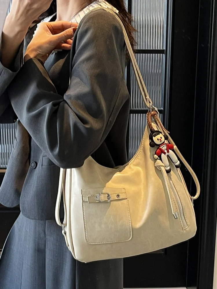 

Large Capaci Casual Versatile Women's oulder Bag 2025 New Sle Faionable All-Match Double Strap Bag Soft Surface PU Le...