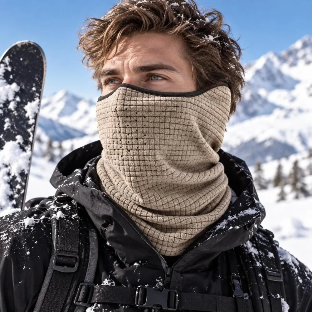 Windproof Snood Thickened Neck Warmer Breathable Elastic Thermal Collar Soft Fleece Lightweight Fleece Scarf Athletes