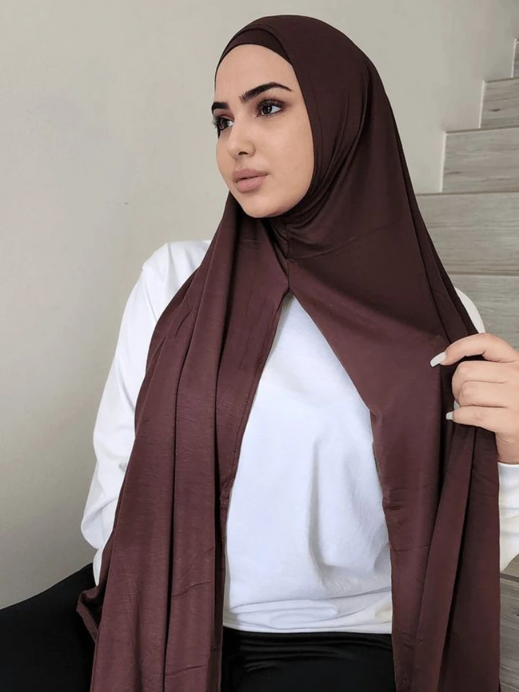 Premium Instant Hijabs Jersey Hijab for Woman Neck Scarf Cotton Scarves for Women Bandana Headscarf Hijab Femme Musulman Ramadan