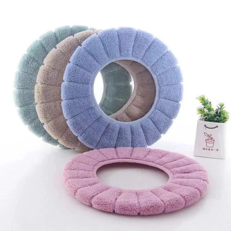 Soft Fleece Toilet Seat Covers - Thick Padded for Winter Comfort - Machine Washable - All Season Bathroom Seats