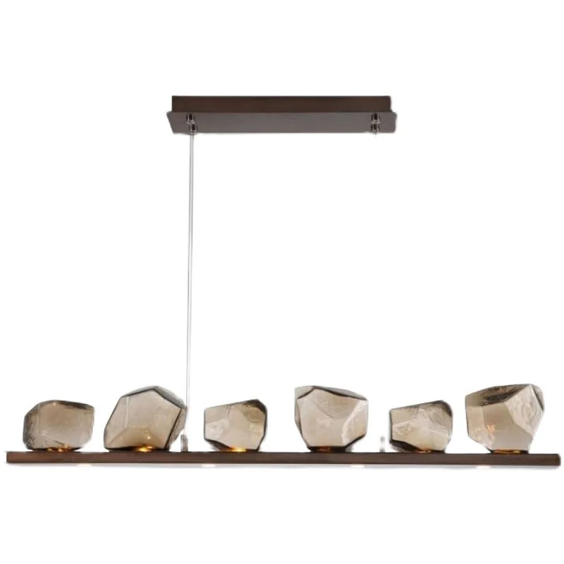 Nordic luz de luxo vidro longo sala jantar lustre moderno simples sala estar quarto barra designer modelo quarto lustre