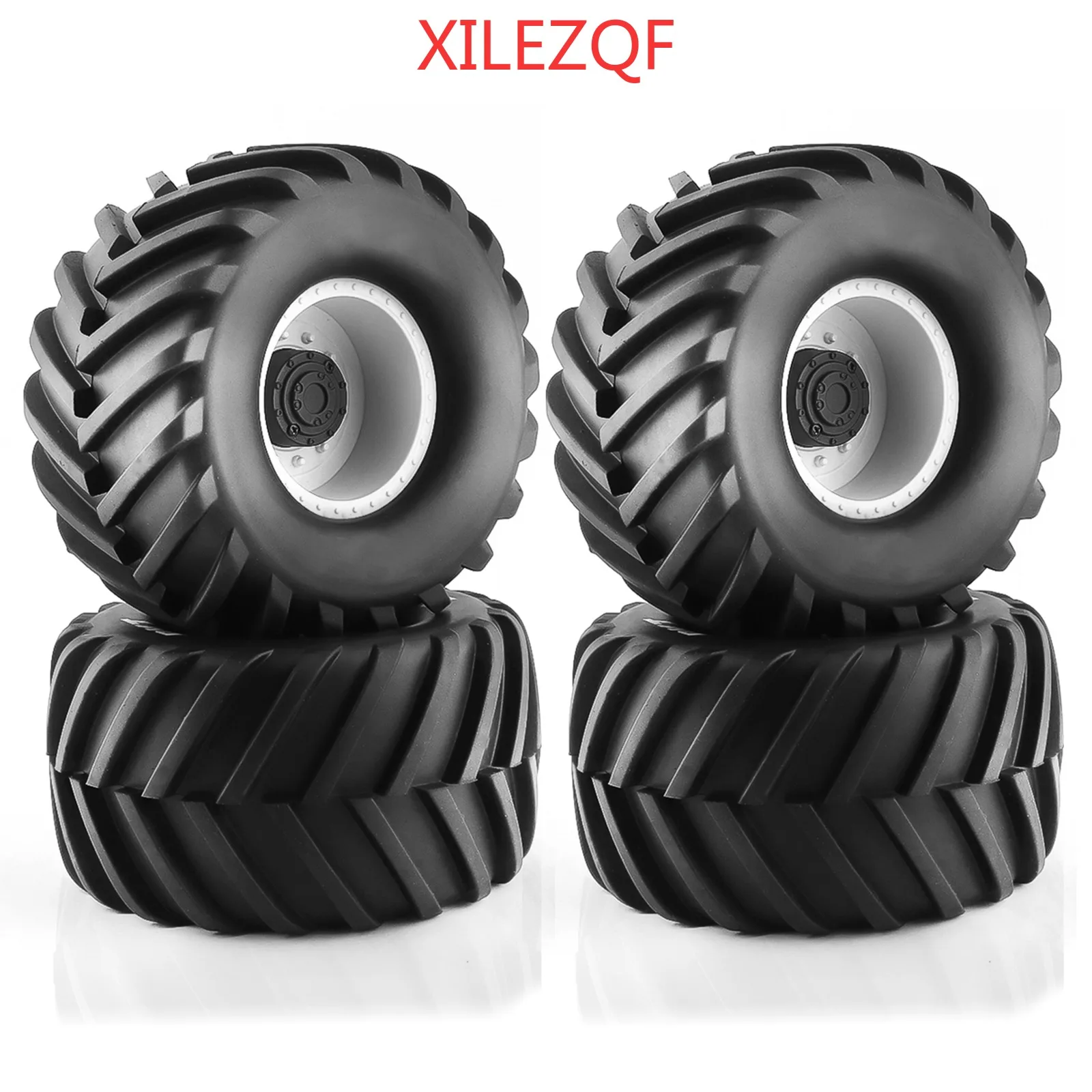 1/8 شاحنة المطاط الإطارات ث/17 مللي متر عرافة البلاستيك عجلة ريم 173 مللي متر/91 مللي متر المطاط الصخور الإطارات مجموعة صالح ل Traxxas Maxx Tmaxx E-Revo 3.3 #4