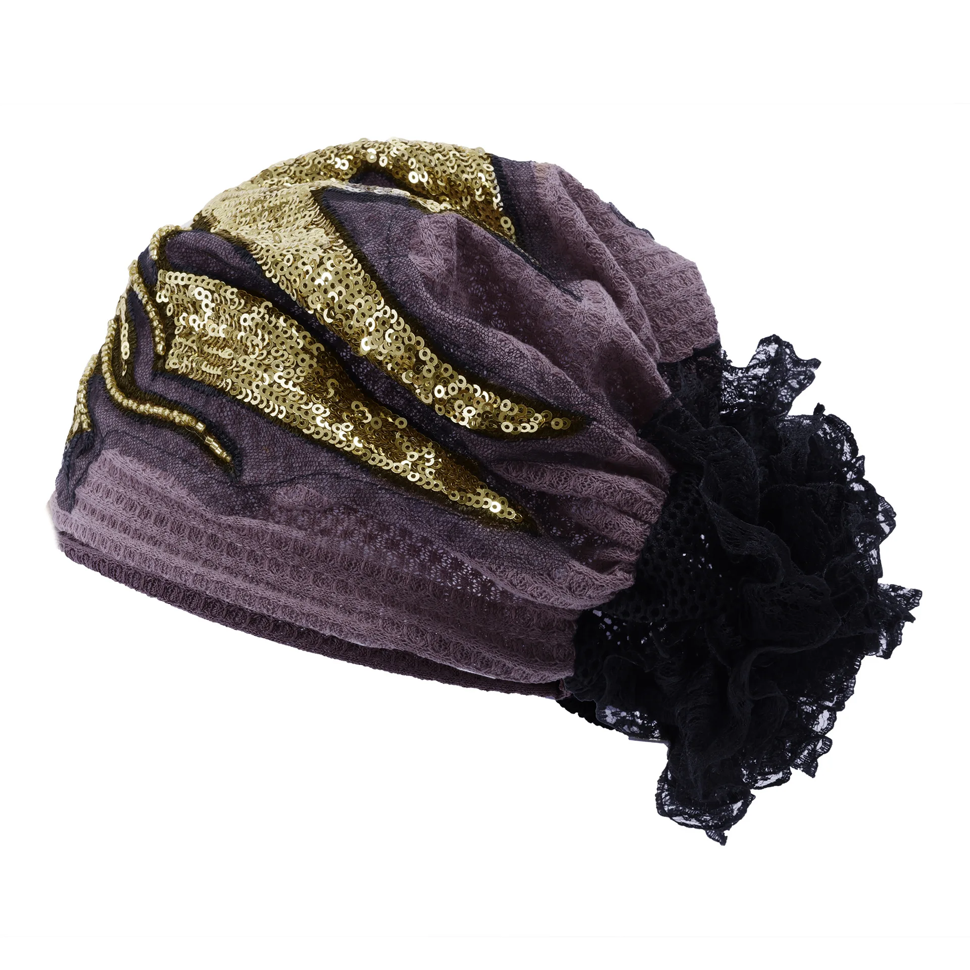 

Кружевной нижний шарф, женский тюрбан из бисера, мусульманский хиджаб, платок с блестками, шапочки, капот, модная повязка на голову с цветком, химиотерапевтическая шапочка от выпадения волос