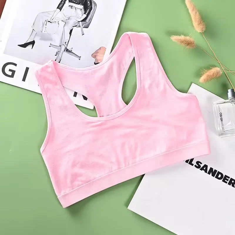 رقيقة فتاة التدريب الكتان حمالة الرياضة فتاة حمالات الصدر في سن المراهقة رسالة الأطفال موضوع سترة 8-14 سنة #4