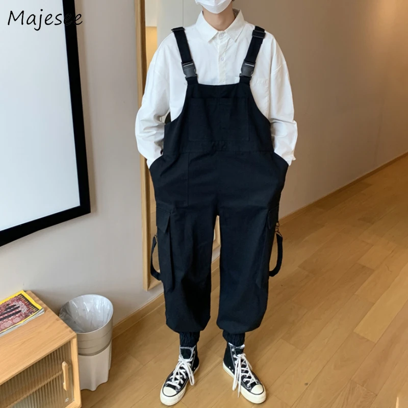 

Pants Men Autumn Overalls Ins Teens Chic Japanese Style Handsome Leisure All-match Male Trouser Youth Fashion Pockets Simple New