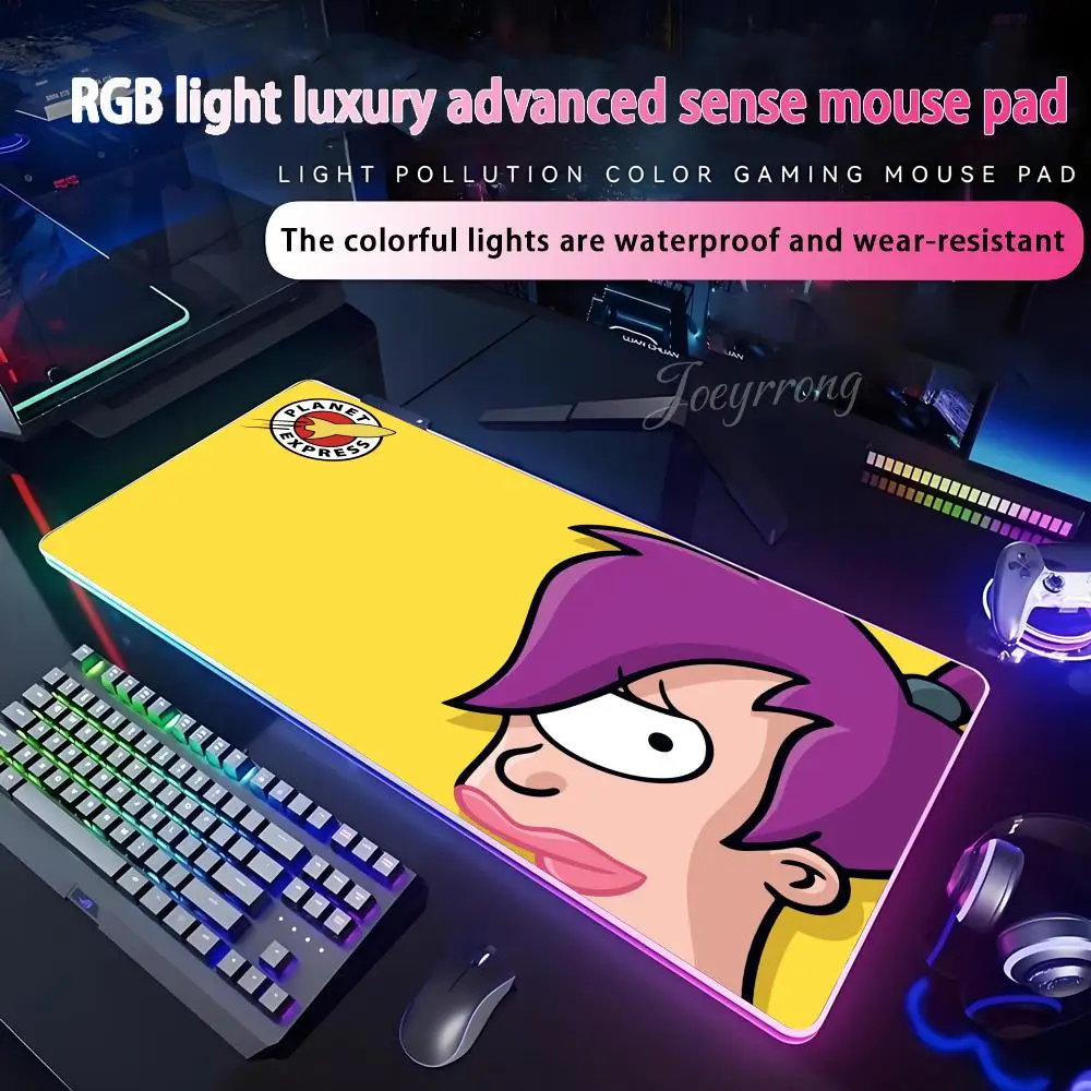 

Коврик для мыши с рисунком Futuramas, расширенная игровая клавиатура RGB, семь цветов, светодиодные коврики, большие 1000x500 мм, XXL, геймер