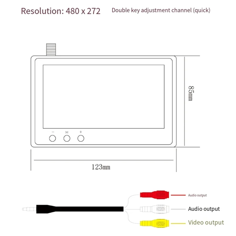 JABS-5.8G FPV-монитор 56-канальный 4,3-дюймовый HD-экран «Снежинка» NTSC/PAL автоматический поиск для радиоуправляемых мультикоптеров, аксессуары для дронов